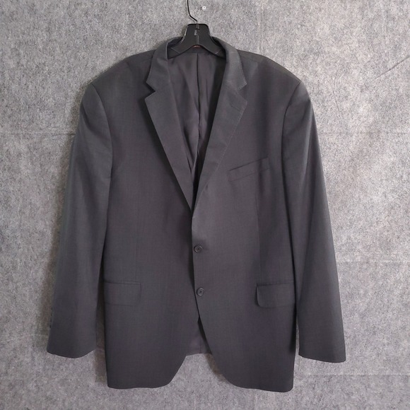 Peter Millar Navy Black Blazer Jacket 46RTwo Button 100% Wool Career Office